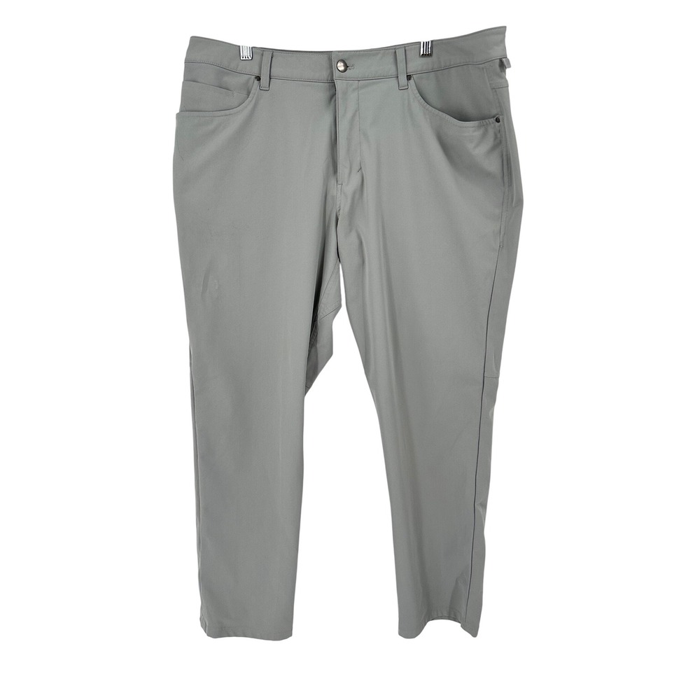 Lululemon Mens ABC Pant Relaxed Gray Casual Everyday Size 38x29 Small‎ Flaws